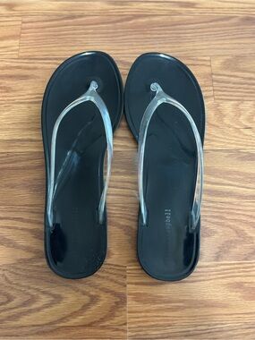 Jeffrey Campbell Black Jelly Sandals with Clear Straps
